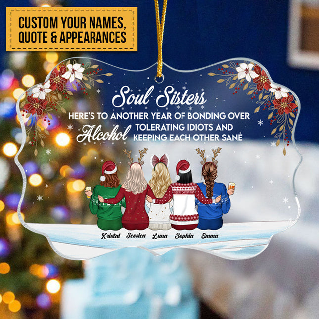 Soul Sister Ornament - Personalized Acrylic Ornament - Birthday, Xmas Gift, Christmas Gift For Besties, BFF, Soul Sisters