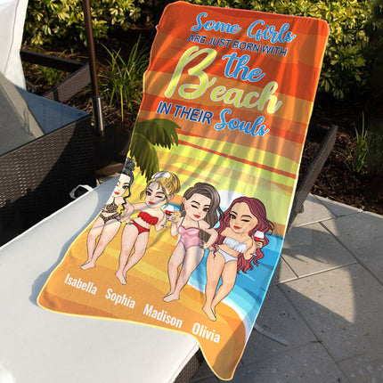 Personalized Custom Beach Towel Birthday Summer Gift For Beach Lovers, Besties, Soul Sisters, Sistas