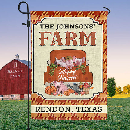 Autumn Farm Happy Harvest, Fall Season, Custom Flag