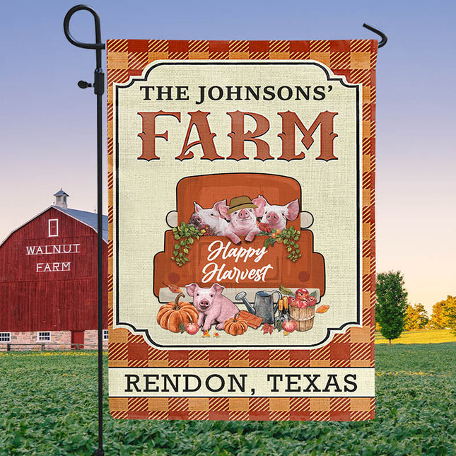 Autumn Farm Happy Harvest, Fall Season, Custom Flag