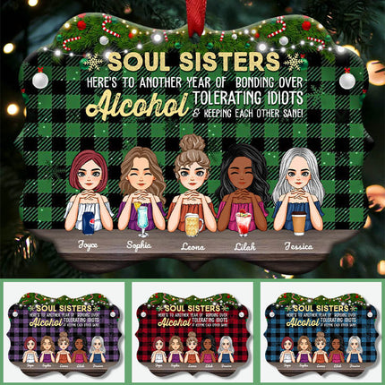 Personalized Aluminum Ornament Christmas, Birthday, Funny Gift For Besties, BFF, Soul Sisters