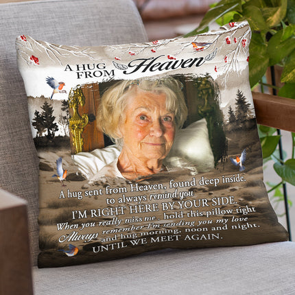 Custom Photo Hugs From Heaven - Personalized Pillow