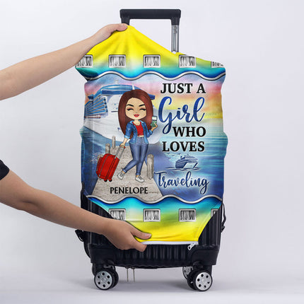 Just A Girl Boy Who Loves Cruising - Personalized Custom Luggage Cover