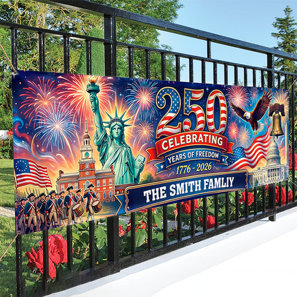 Personalized USA 250th Anniversary Semiquincentennial 1776-2026 Banner