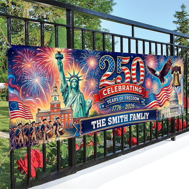 Personalized USA 250th Anniversary Semiquincentennial 1776-2026 Banner