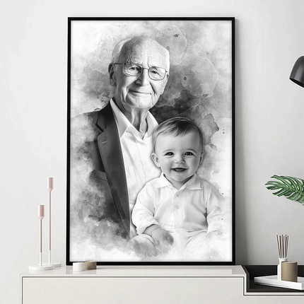 Add Deceased Loved One to Photo, Family Portrait Different Photos, Combine Photos Canvas