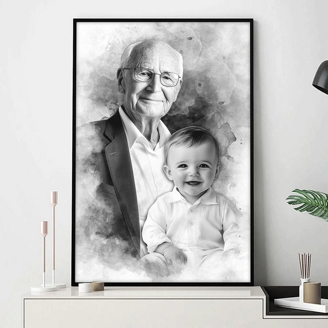 Add Deceased Loved One to Photo, Family Portrait Different Photos, Combine Photos Canvas
