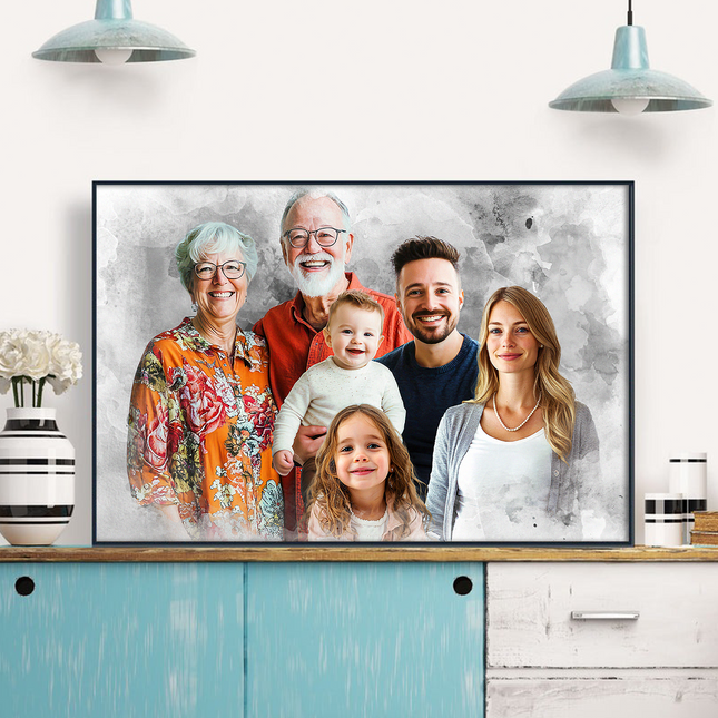 Add Loved One to Photo, Family Portrait From Different Photos, Memorial Gift for Dad Mom, Add Passed Away
