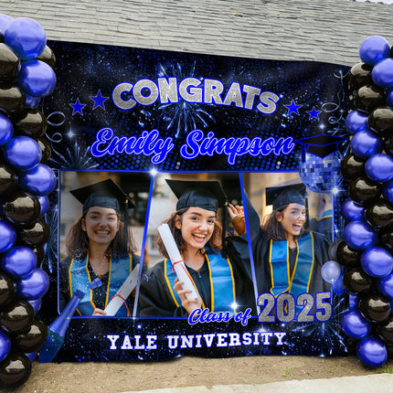 Custom Photo Class of 2026 Graduation Party Backdrop For Grad Party Decorations