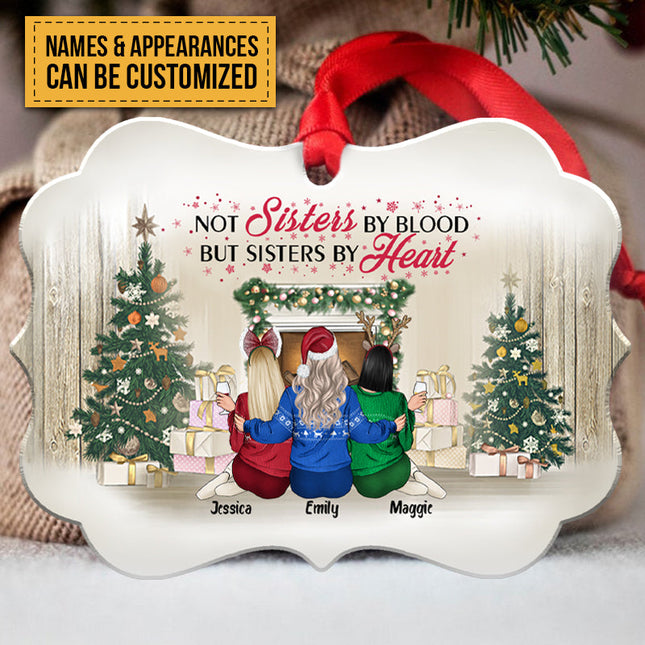 Personalized Custom Ornament Best Friends Not Sisters By Blood But Sisters By Heart Christmas Gift