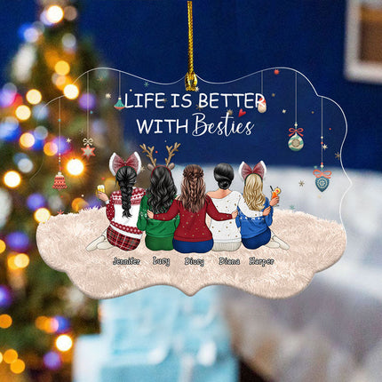 Personalized Acrylic Ornament Besties Forever Christmas Gift For Sista, Soul Sister, Best Friend