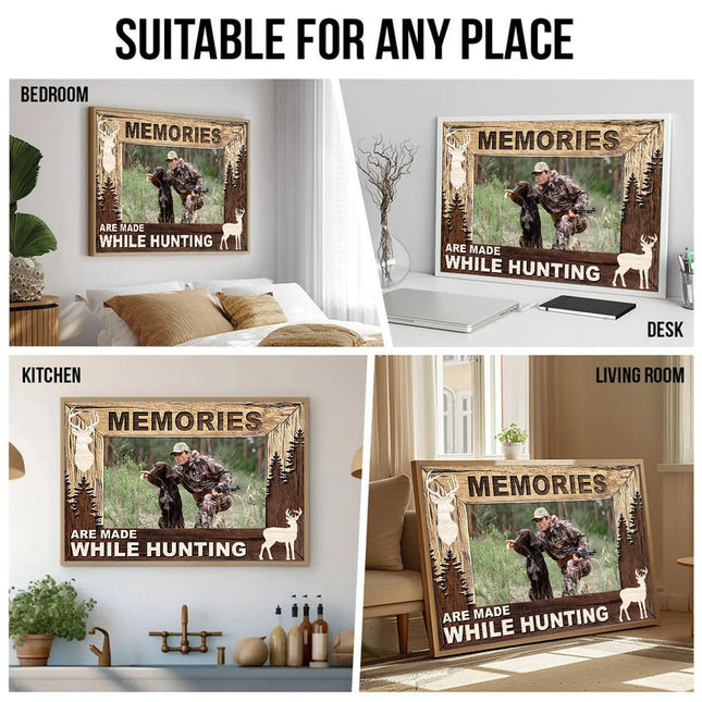 Memories Are Made While Hunting - Personalized Customized Canvas - Gift For Brothers, Best Friends, Family Members