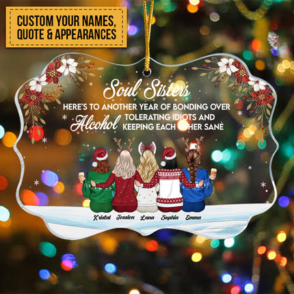 Soul Sister Ornament - Personalized Acrylic Ornament - Birthday, Xmas Gift, Christmas Gift For Besties, BFF, Soul Sisters