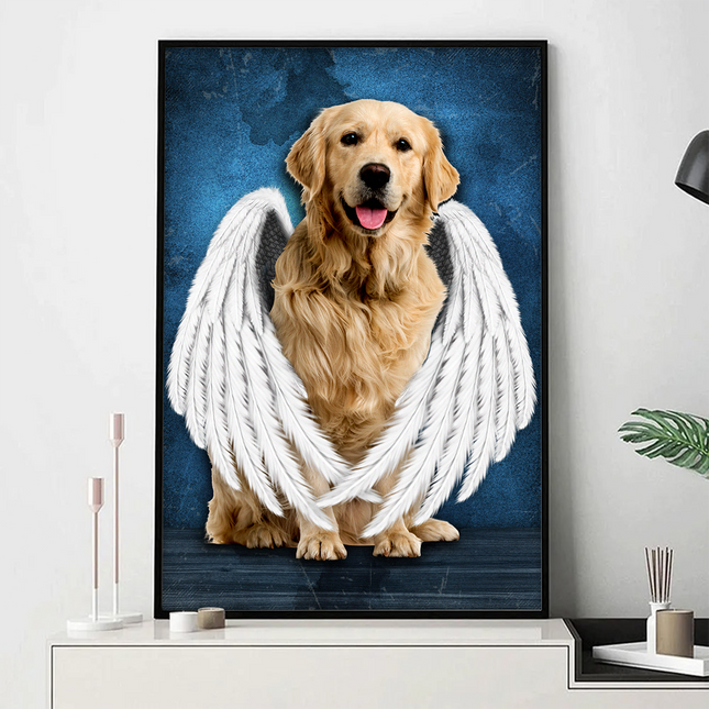 Deceased Pet Portrait From Photo - Personalized Customized Canvas - Gift For Pet Loss