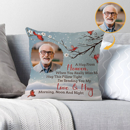 Custom Photo A Hug From Heaven - Memorial Pillow