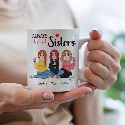 Always Sister With You - Personalized Customized Mug - Christmas Gift For Bestie - Gift For Friend