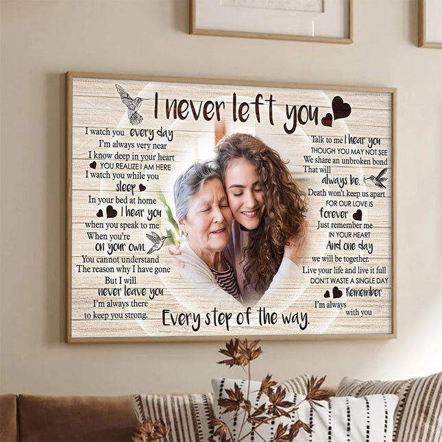 Never Left You Canvas - Customize Portrait With Mother - Personalized Customized Canvas - Gift For Father