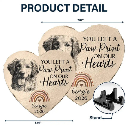 I Crossed The Rainbow Bridge Knowing I Was Loved - Personalized Heart Memorial Garden Stone
