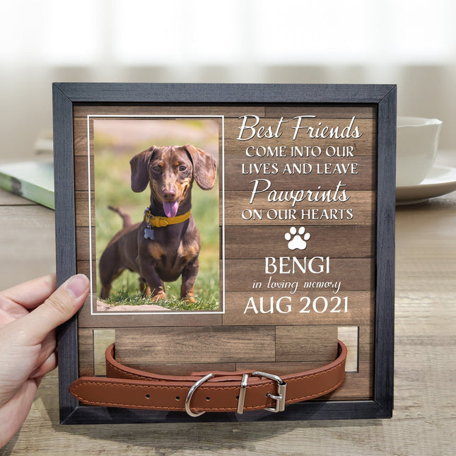 Custom Photo My Hardest Goodbye - Memorial, Sympathy Gift For Dog Owners, Cat Lovers - Personalized Pet Loss Sign, Collar Frame