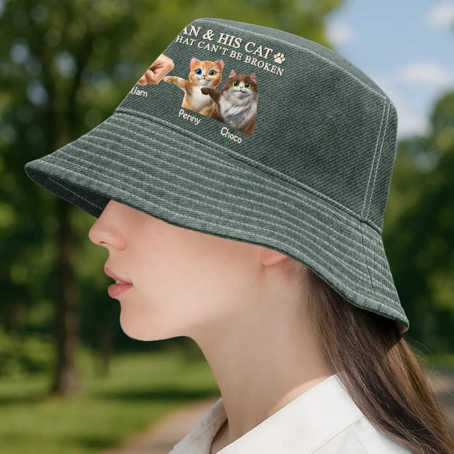 A Man And His Cat - Personalized Bucket Hat