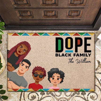 A Dope Black Family Lives Here - Gift For Family - Personalized Doormat