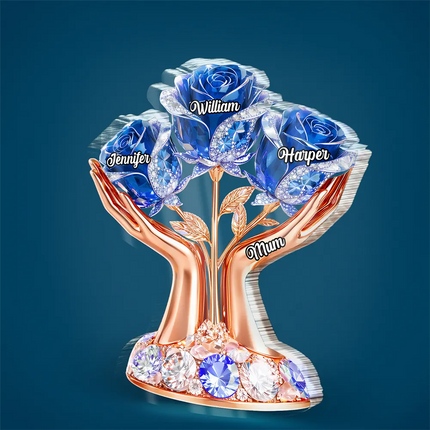 3D Crystal Effect Mom?s Love In Bloom - Personalized Custom Shaped Acrylic Plaque