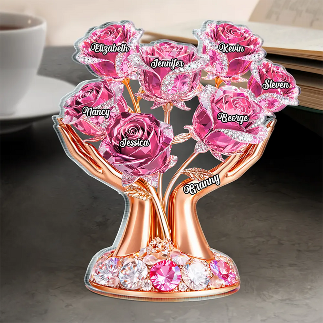 3D Crystal Effect Mom?s Love In Bloom - Personalized Custom Shaped Acrylic Plaque