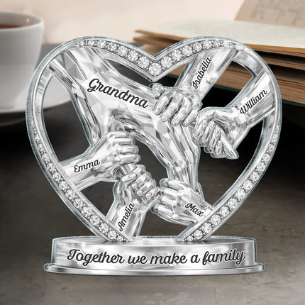 Mom Grandma Holding Hands 3D Effect - Personalized Acrylic Plaque