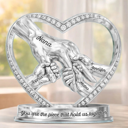 Mom Grandma Holding Hands 3D Effect - Personalized Acrylic Plaque
