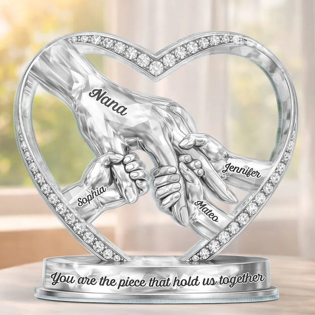 Mom Grandma Holding Hands 3D Effect - Personalized Acrylic Plaque