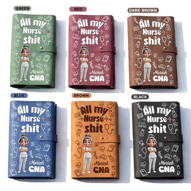 All My Nurse Sh*t - Personalized Leather Cable Bag