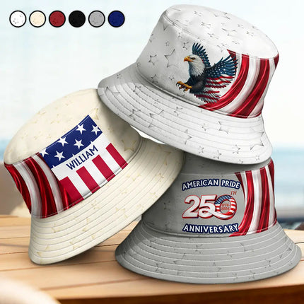 America 250th Anniversary US Pride Patriotic Eagle - Personalized Bucket Hat