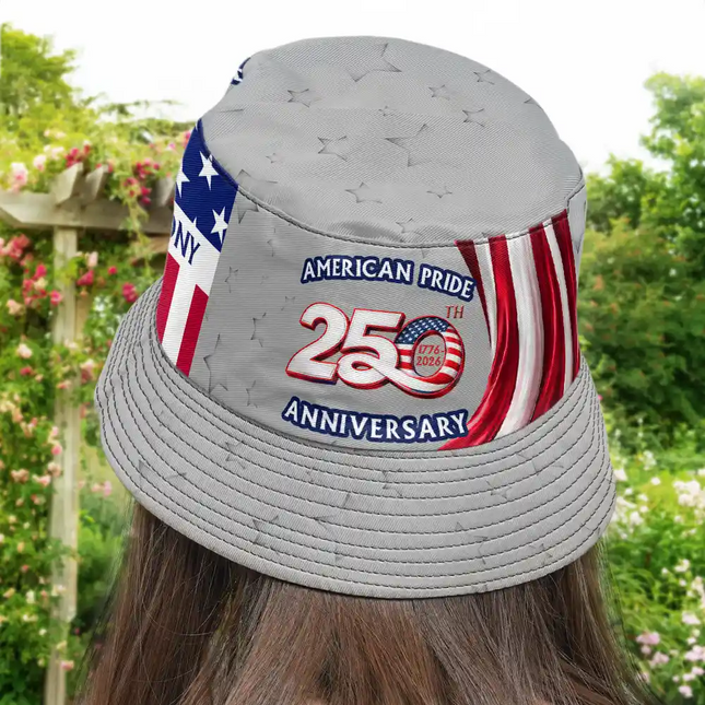 America 250th Anniversary US Pride Patriotic Eagle - Personalized Bucket Hat