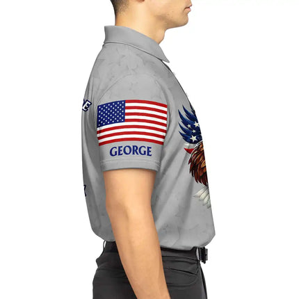 America 250th Anniversary US Pride Patriotic Eagle - Personalized Polo Shirt