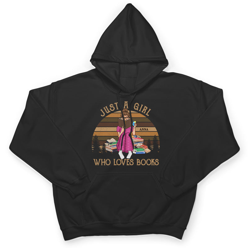 Just A Girl Who Loves Books Reading Vintage - Personalized Custom T Shirt