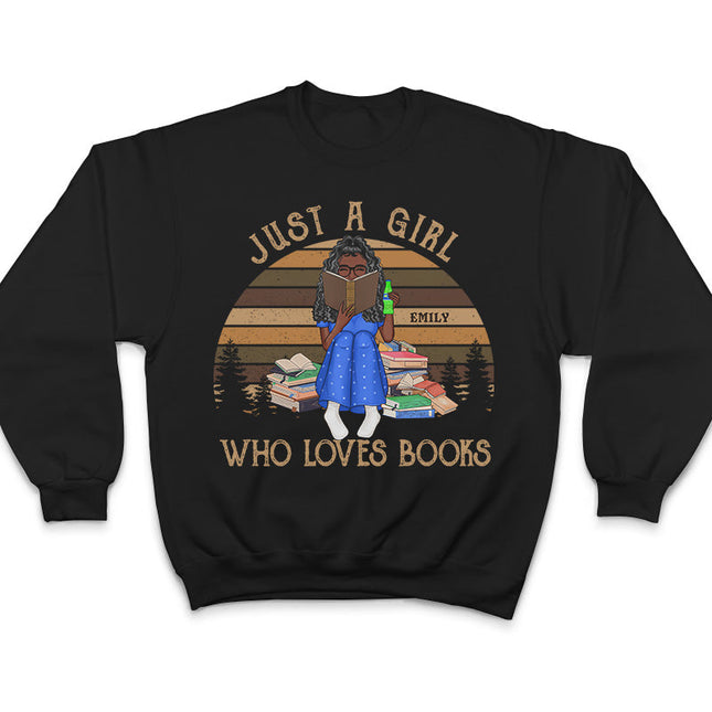 Just A Girl Who Loves Books Reading Vintage - Personalized Custom T Shirt