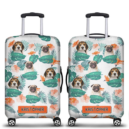 Custom Photo Funny Family Pet Face - Personalized Custom Luggage Cover