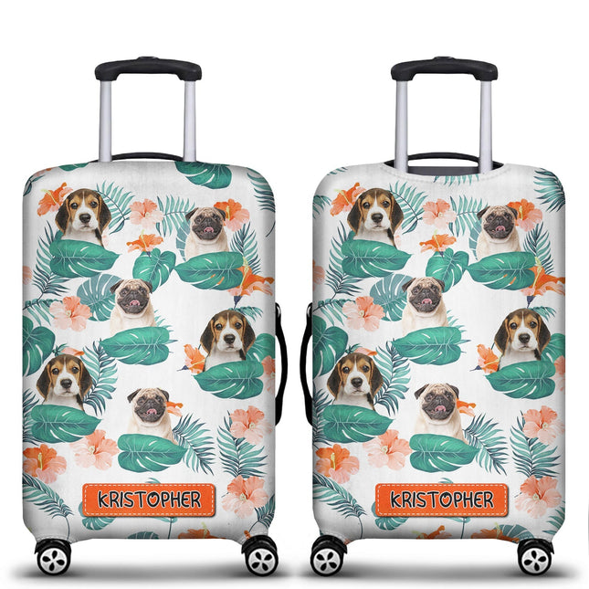 Custom Photo Funny Family Pet Face - Personalized Custom Luggage Cover