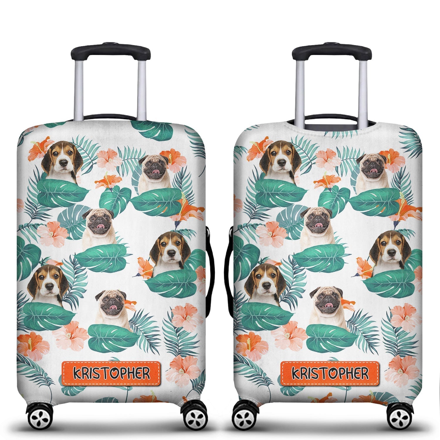 Custom Photo Funny Family Pet Face - Personalized Custom Luggage Cover