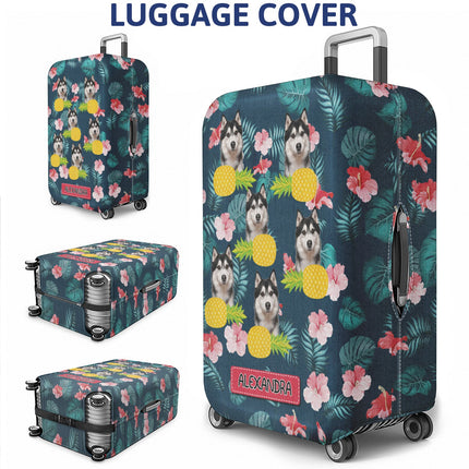 Custom Photo Funny Family Pet Face - Personalized Custom Luggage Cover