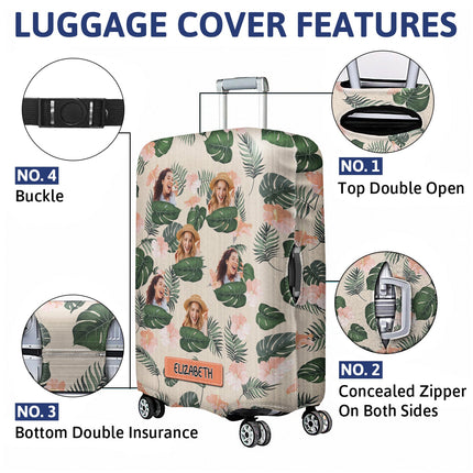 Custom Photo Funny Family Pet Face - Personalized Custom Luggage Cover