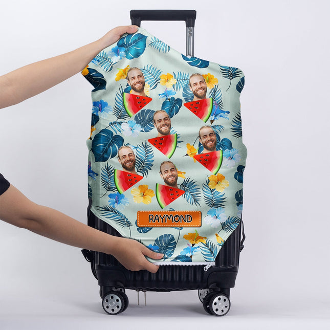 Custom Photo Funny Family Pet Face - Personalized Custom Luggage Cover