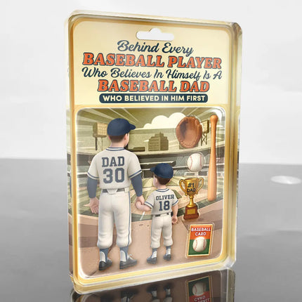 Baseball Dad Behind Every Baseball Player - Personalized Acrylic Plaque