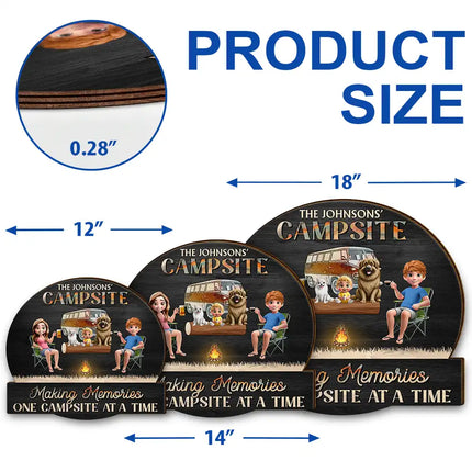 Camping Family Making Memories 3D Effect - Personalized Custom Shaped Wood Sign