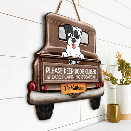 Cats Planning Escape Truck - Personalized Custom Shaped Wood Sign