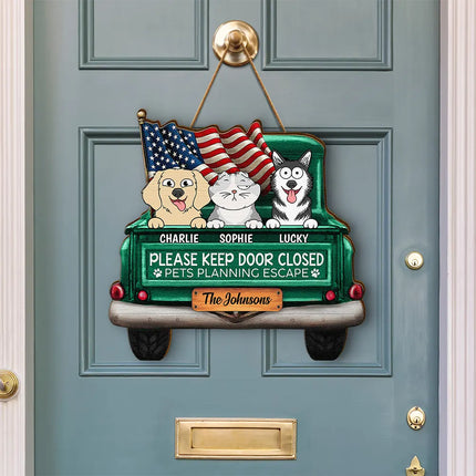 Cats Planning Escape Truck - Personalized Custom Shaped Wood Sign