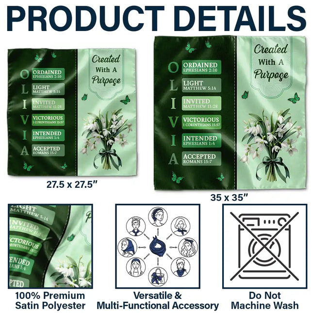 Created With A Purpose Birth Month Flower - Personalized Scarf