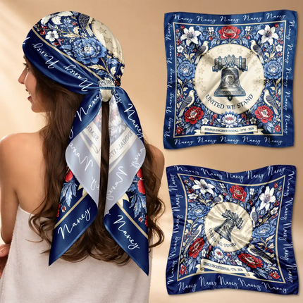 Custom Let Freedom Ring Floral USA - Personalized Scarf