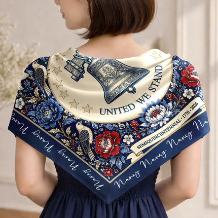 Custom Let Freedom Ring Floral USA - Personalized Scarf