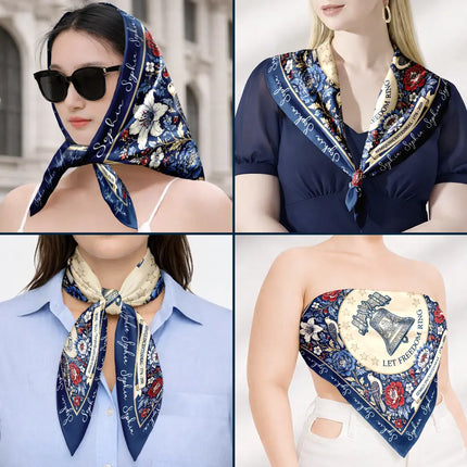 Custom Let Freedom Ring Floral USA - Personalized Scarf